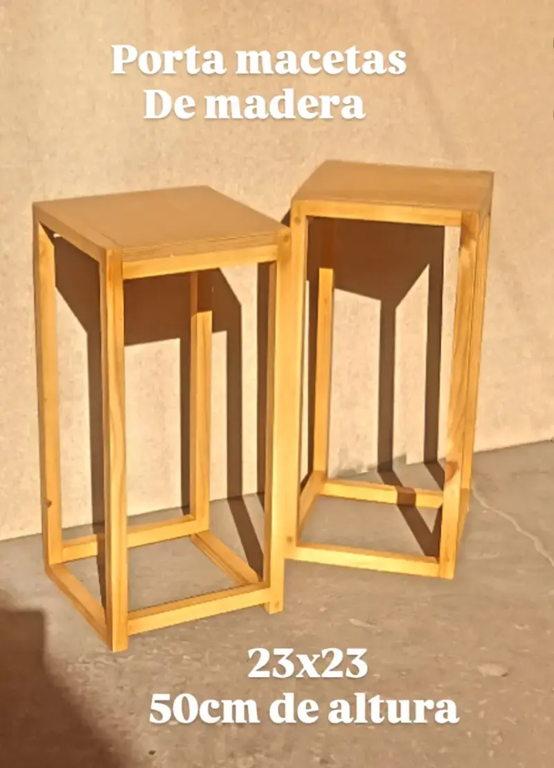 Porta macetas de madera - 4