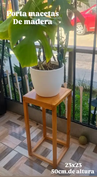Porta macetas de madera - miniatura 5