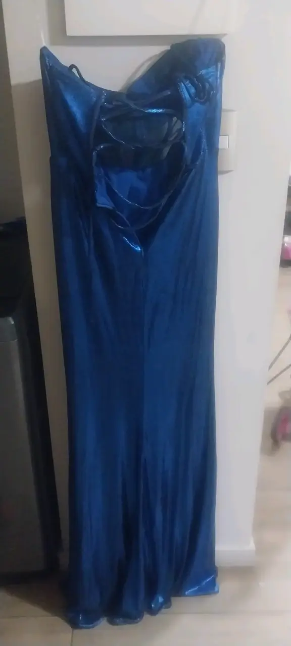 Vestido largo azul brillante - 2