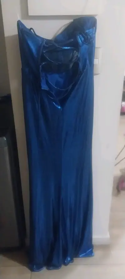 Vestido largo azul brillante - miniatura 2