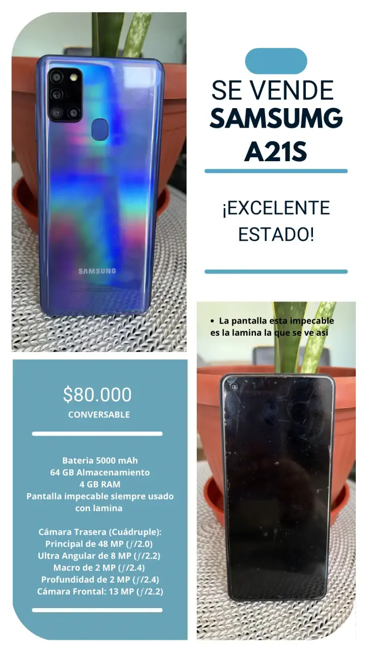 Samsung A21s en excelente estado - 1