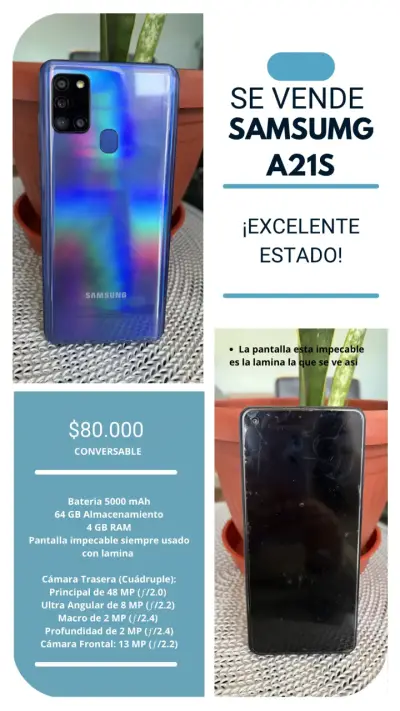 Samsung A21s en excelente estado - miniatura 1