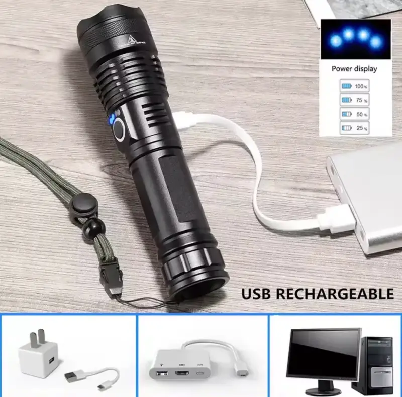 Linterna Táctica LED recargable 1000 Lumenes - 5