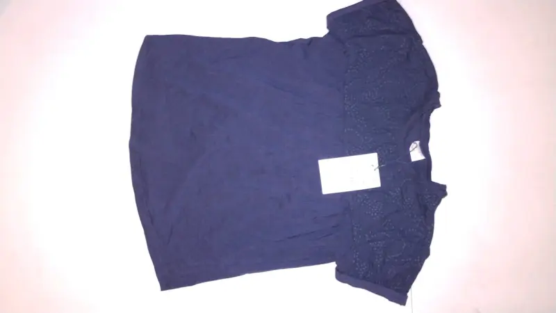 Polera azul con encaje Zara