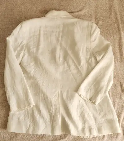 Blazer blanco elegante (estilo tela Lino) - miniatura 1