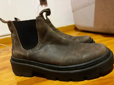 Botines de cuero café - miniatura 1