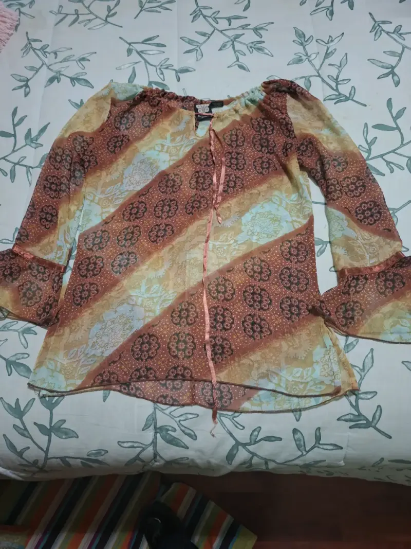 Suéter tejido beige calado - 4