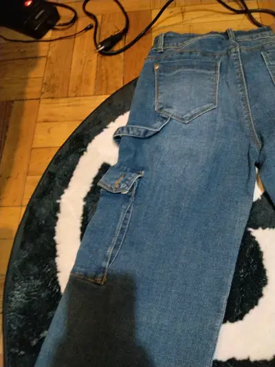 Pantalones cargo denim azul - miniatura 3