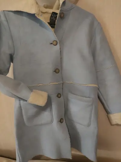 Abrigo azul celeste con botones - miniatura 1