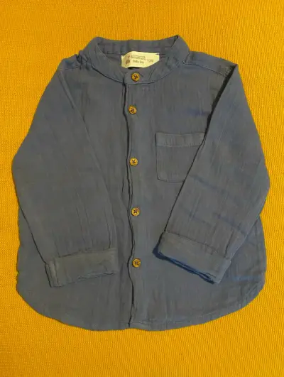 Camisa azul para bebé 12M - miniatura 1