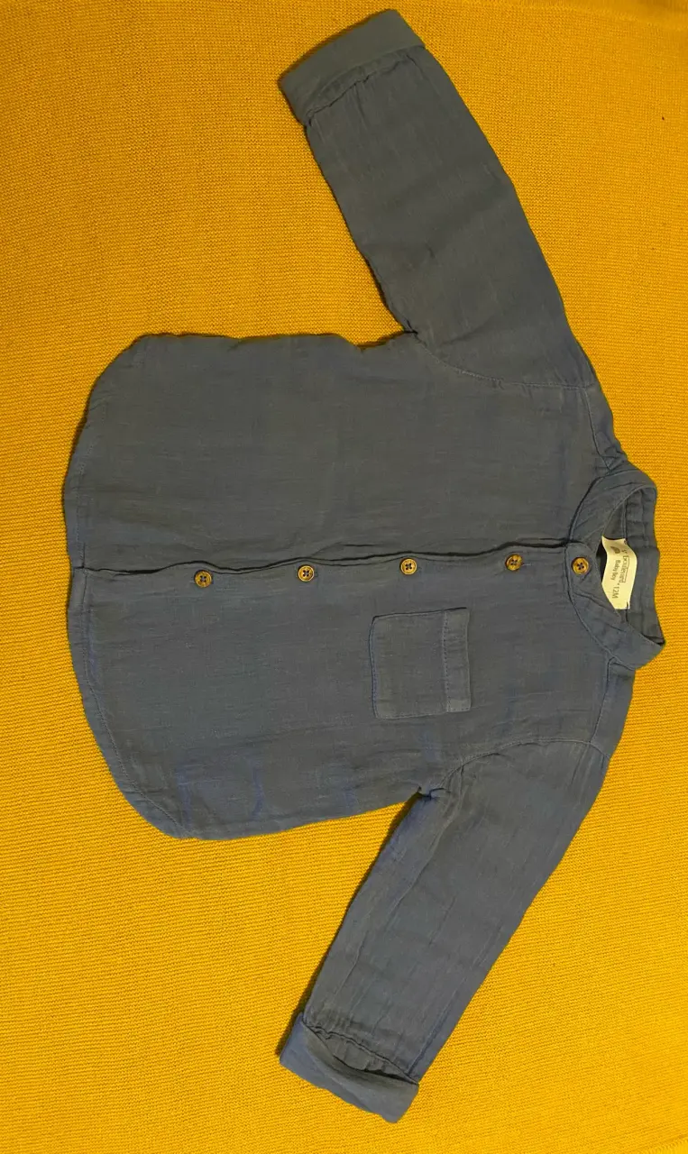Camisa azul para bebé 12M - 2
