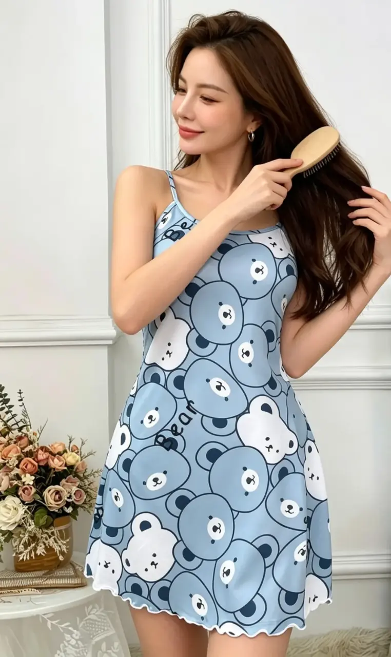 Camisón azul con diseño de osos talla XL - 1