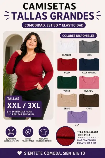Camiseta bambu polar tallas grandes xxl y xxxl - miniatura 3