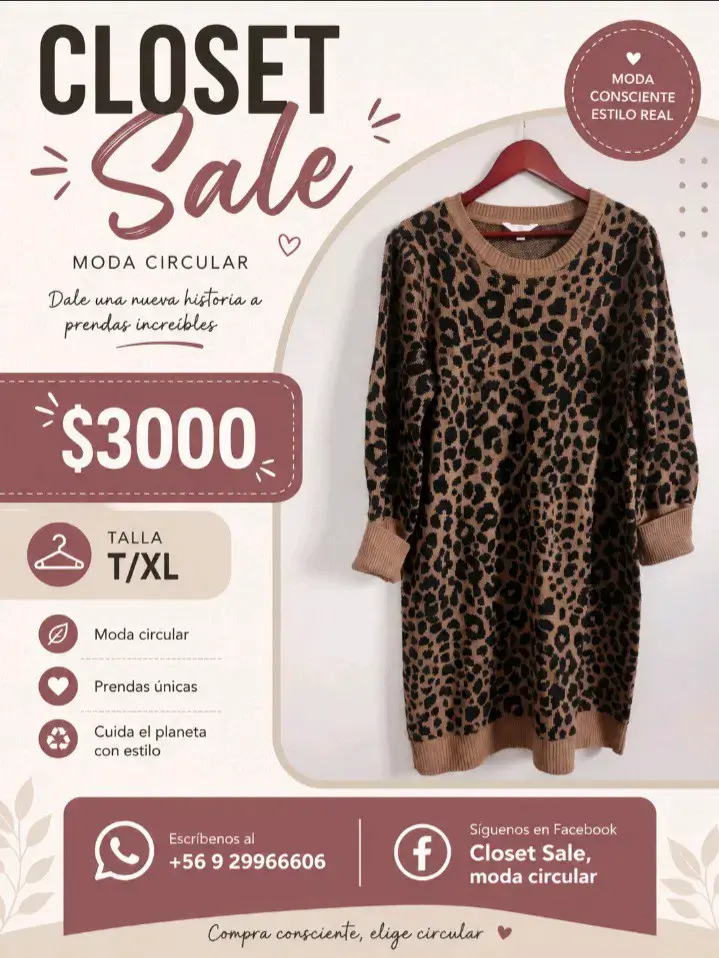 Vestido animal print marrón - 1