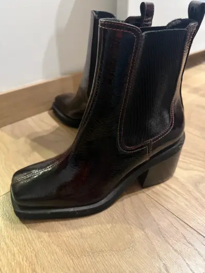 Botines burdeo cuero Gacel 36 - miniatura 2