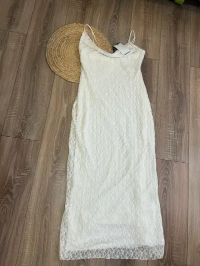 Vestido blanco encaje tirantes - miniatura 1