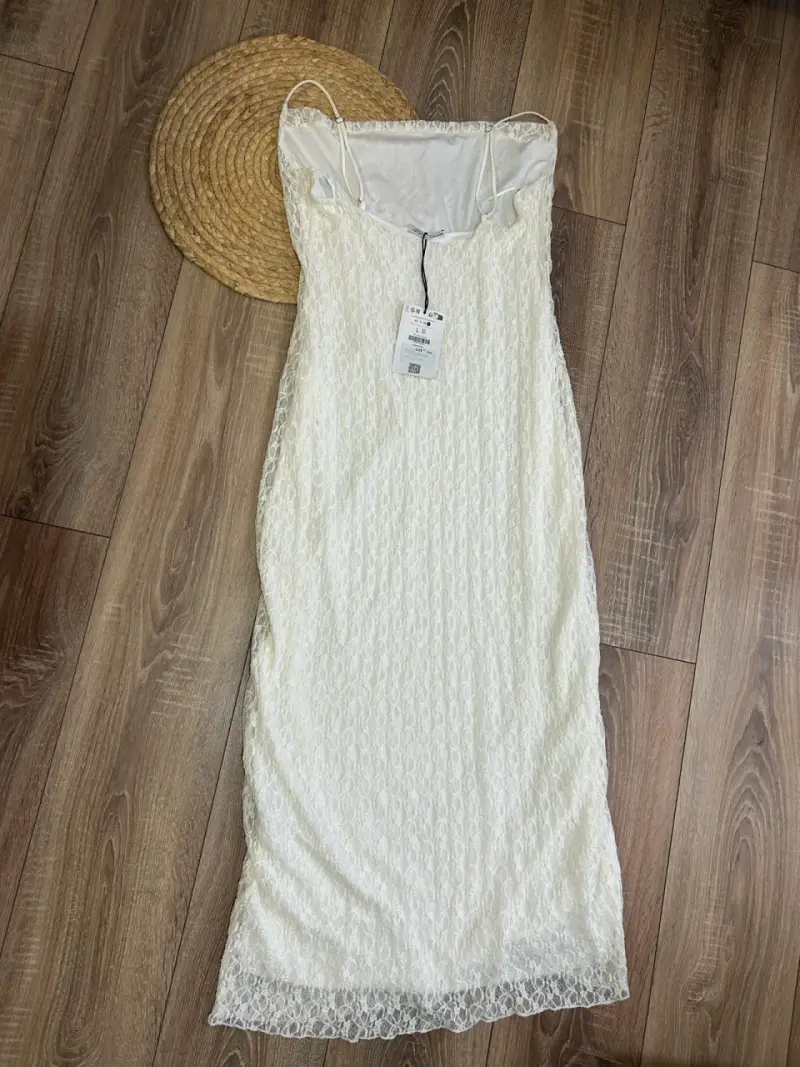 Vestido blanco encaje tirantes - 2