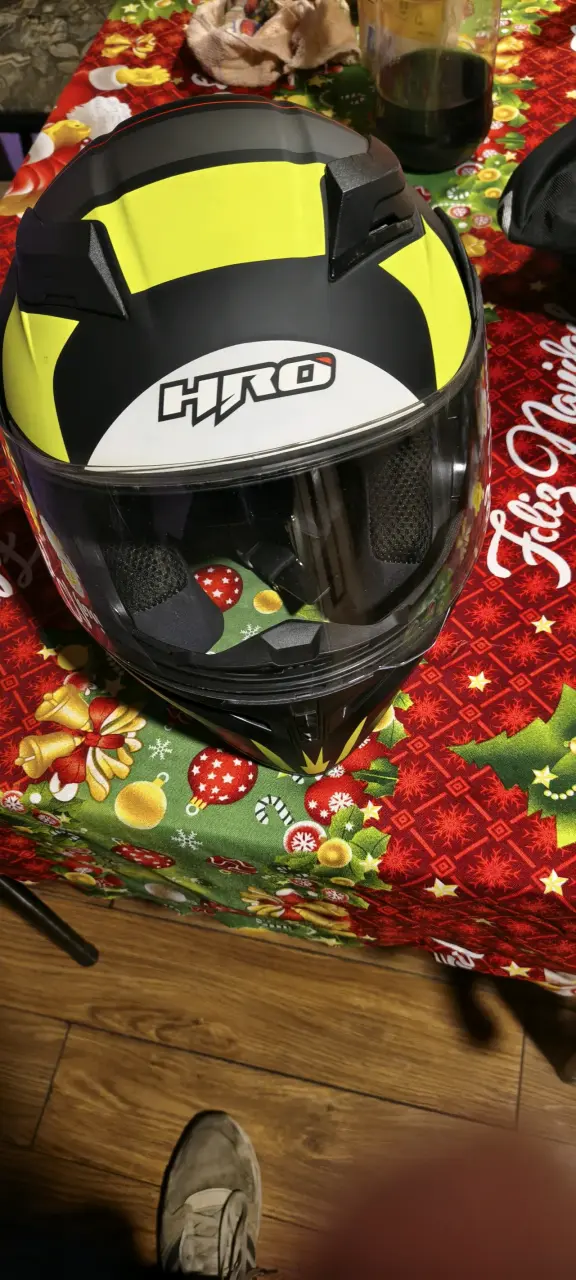 Casco moto HRO negro y amarillo - 1