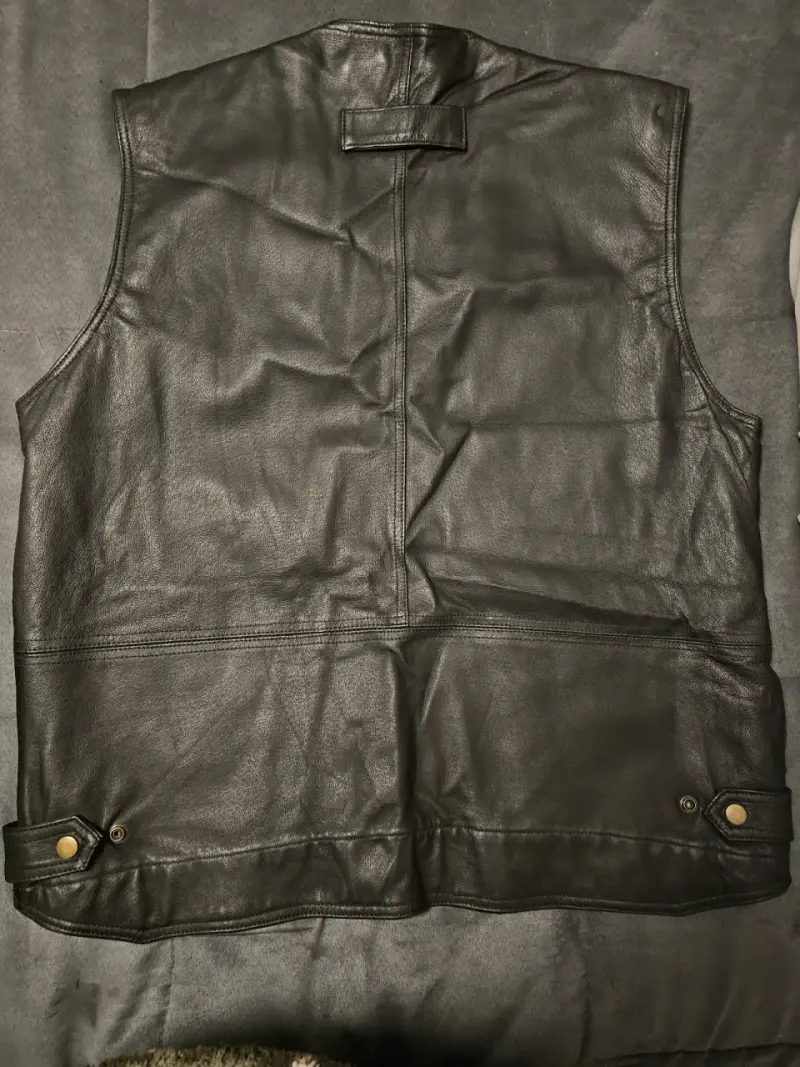 Chaleco de cuero sin mangas estilo motoquero/biker - 6