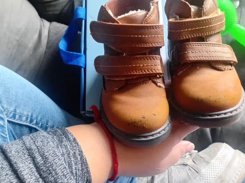Botines de cuero marrón para niños - 1