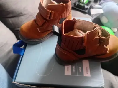 Botines de cuero marrón para niños - miniatura 2