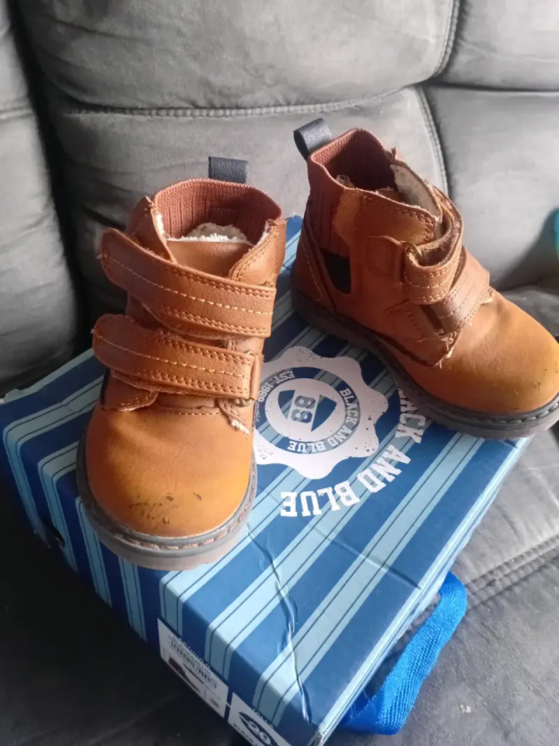 Botines de cuero marrón para niños - 6