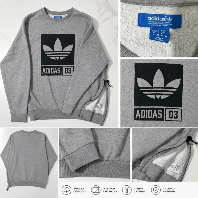 Polerón gris Adidas con logo