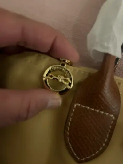 Cartera beige réplica Longchamp talla L - miniatura 4