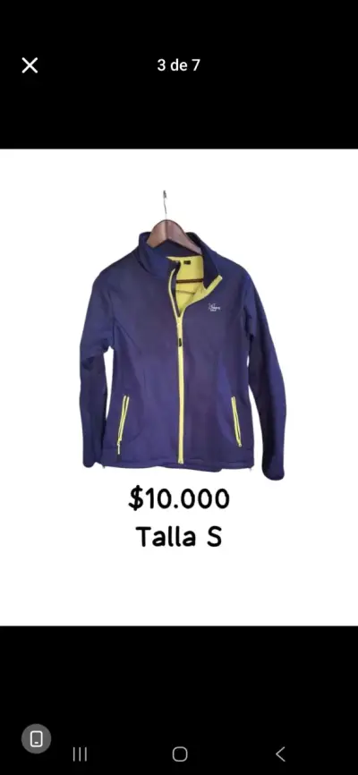 Chaqueta polar azul con cierre amarillo - miniatura 1