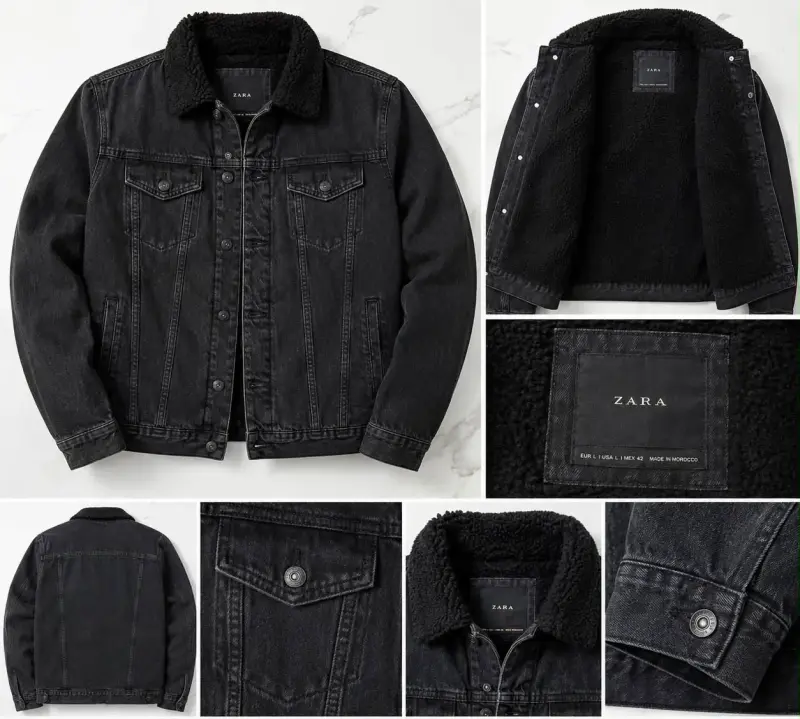 Chaqueta de mezclilla negra Zara