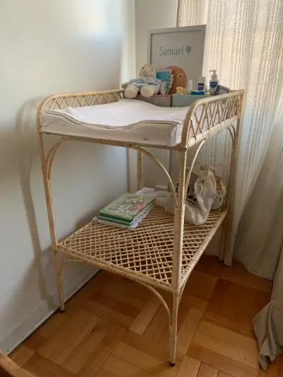 Mudador de mimbre beige - miniatura 1