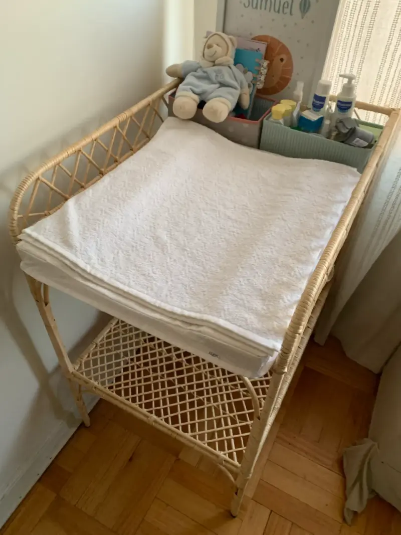 Mudador de mimbre beige - 3