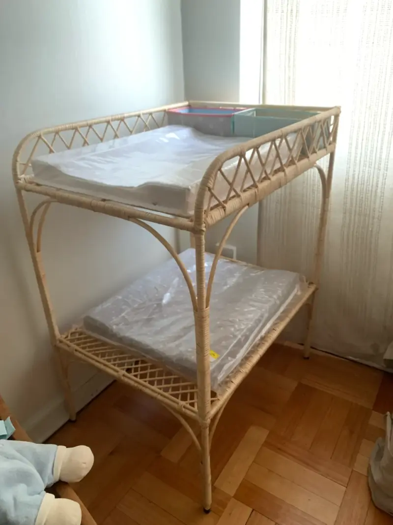 Mudador de mimbre beige - 4