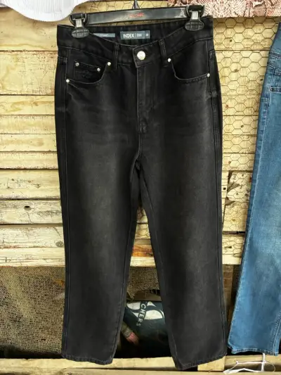 Jeans negros talla 38  estilo recto - miniatura 1