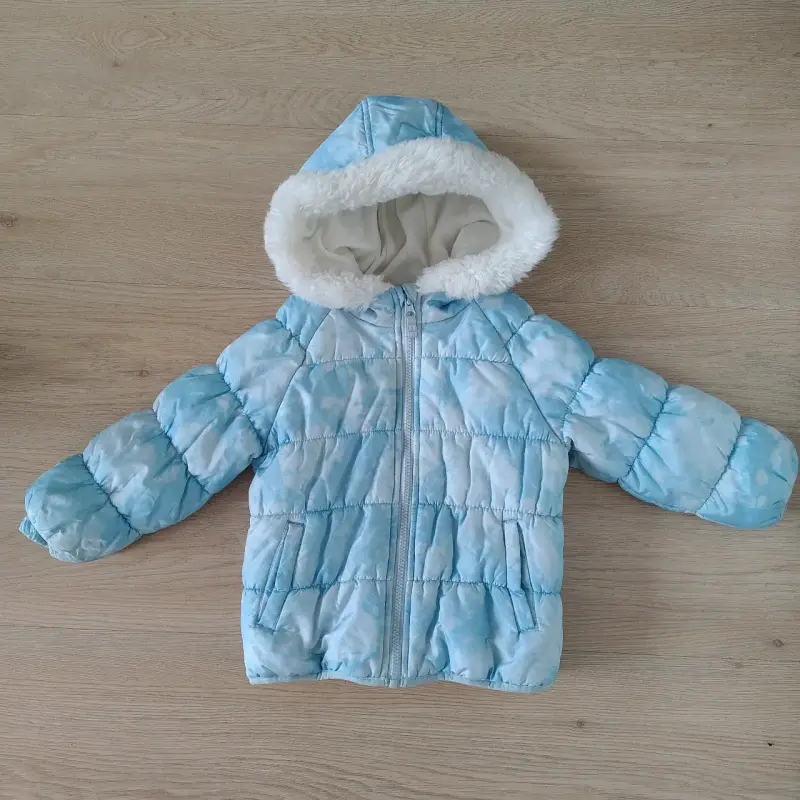 Parka celeste con capucha talla 4 - 1