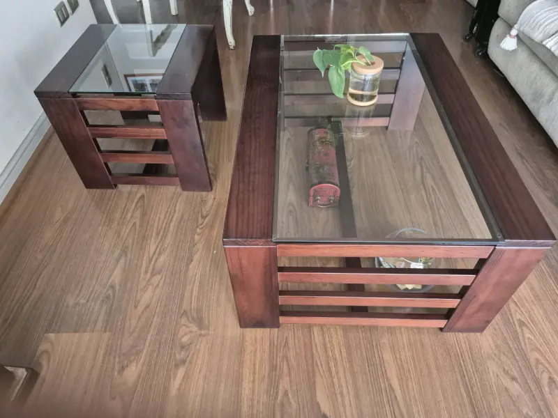 Juego de Mesas de centro y lateral de madera