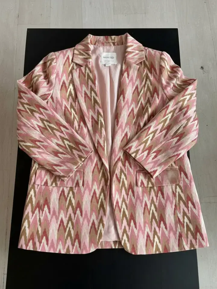 Blazer estampado zigzag multicolor