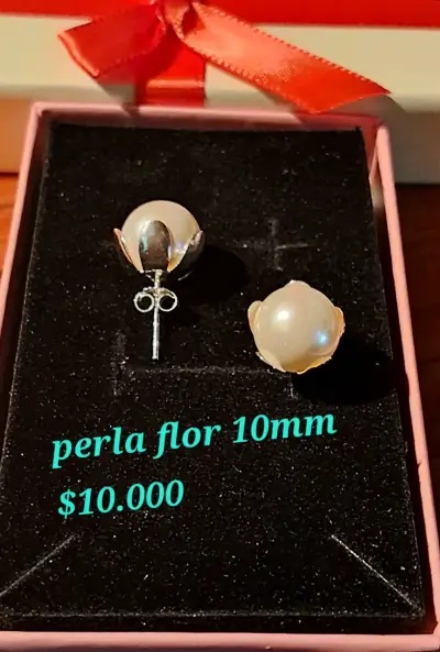 Aros pasador con circon rojo - miniatura 2