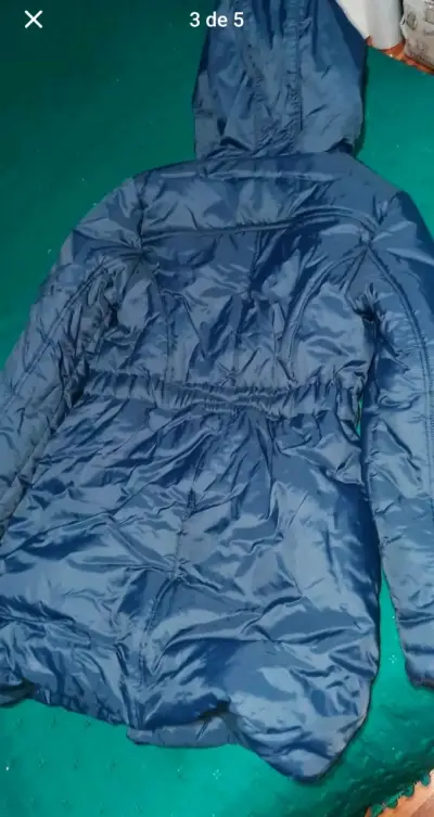 Abrigo negro con capucha para niña talla 14 - miniatura 3