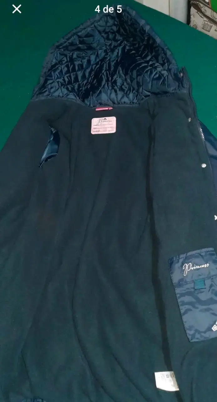 Abrigo negro con capucha para niña talla 14 - 4