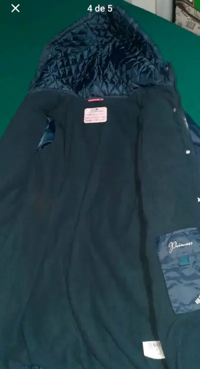 Abrigo negro con capucha para niña talla 14 - miniatura 4
