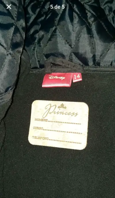 Abrigo negro con capucha para niña talla 14 - miniatura 5