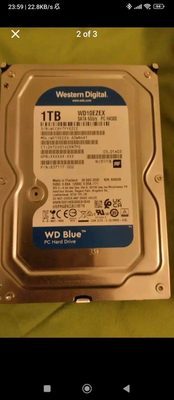 Disco duro Western Digital 1TB