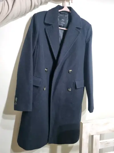 Abrigo largo azul oscuro marca Mango - miniatura 1
