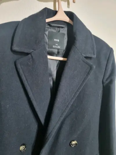 Abrigo largo azul oscuro marca Mango - miniatura 2