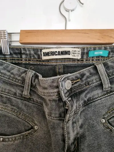Jeans gris con detalles brillantes americanino - miniatura 2