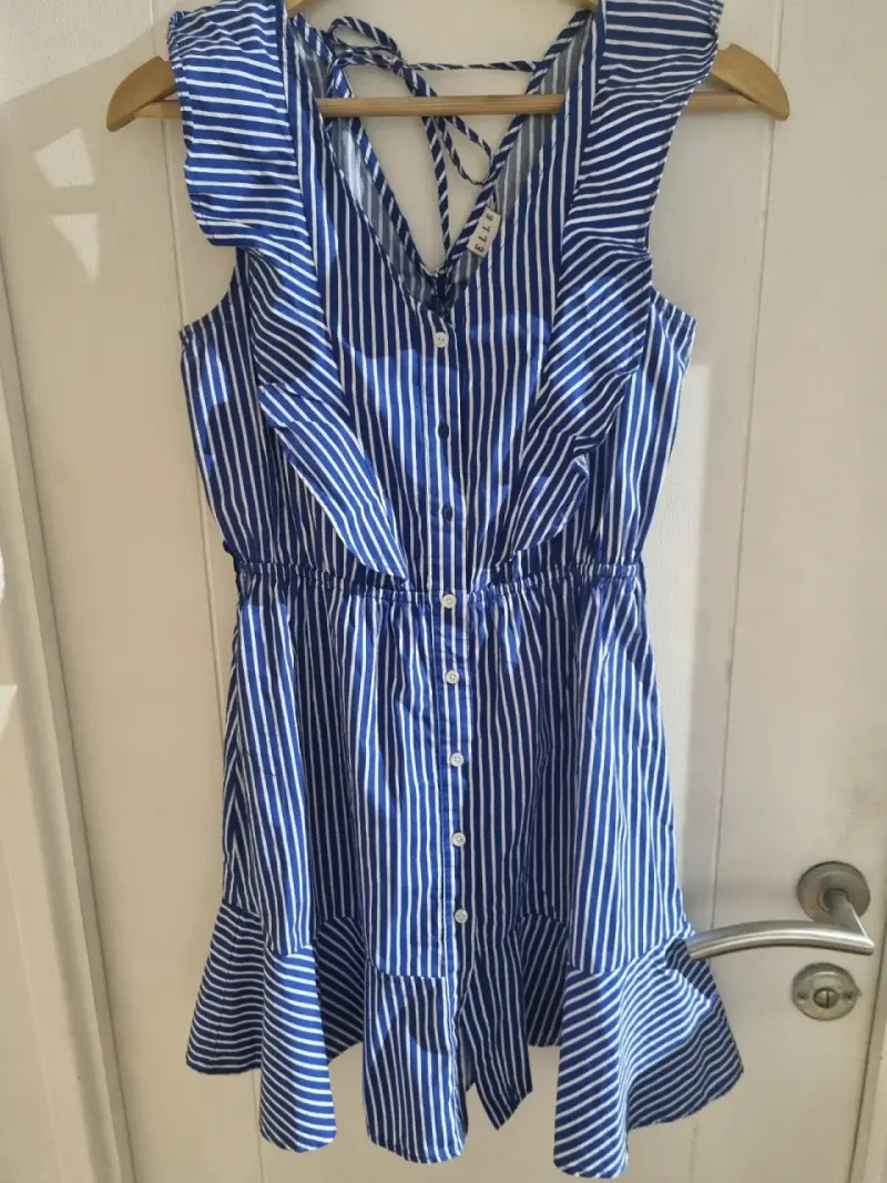 Vestido azul rayas sin mangas - 2