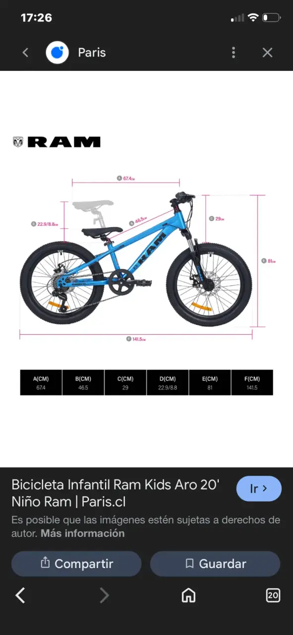 Bicicleta Infantil Ram Aro 20" - 1