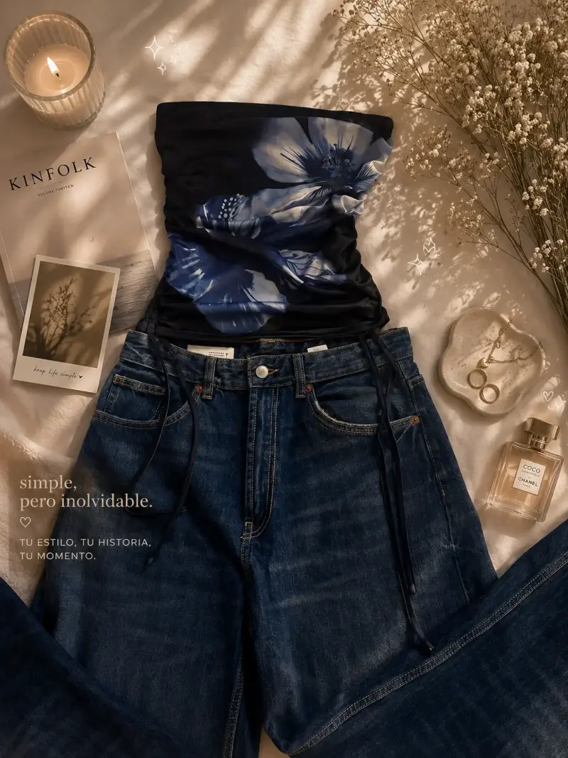 Jeans azul oscuro de mujer