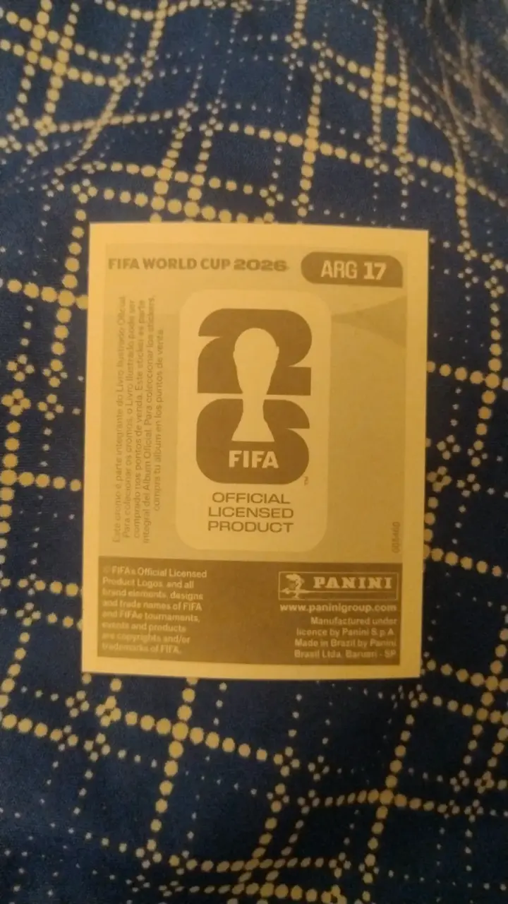 Lámina Panini Messi Argentina - 2
